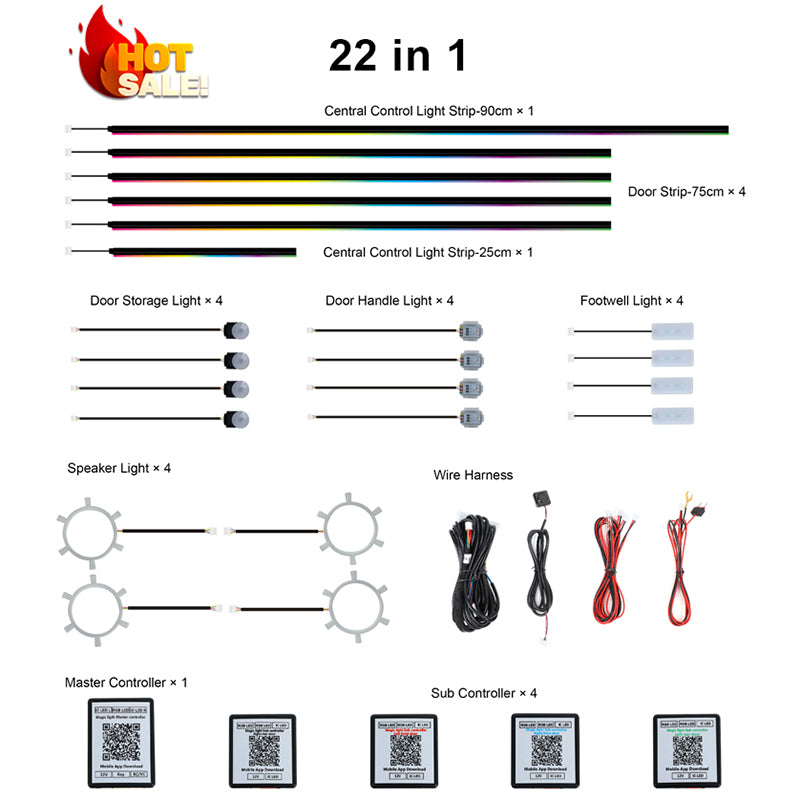 22 in 1 Universal Ambient Light Kit